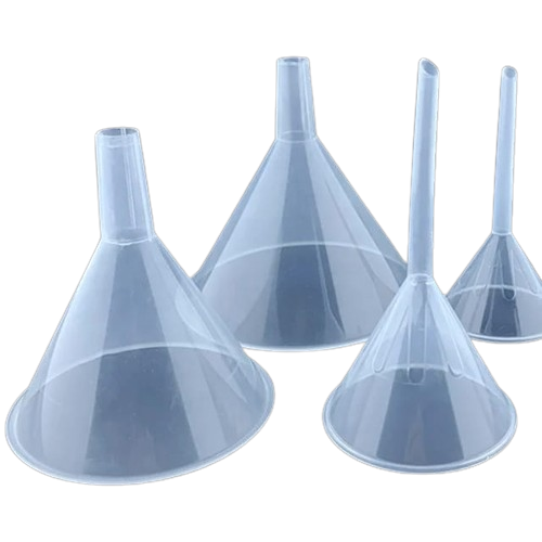 Lab glass and plastic filter funnel in Kenya.